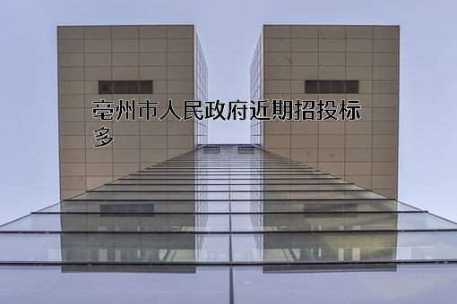 亳州市人民政府近期招投标项目多