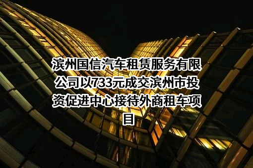 滨州国信汽车租赁服务有限公司以733元成交滨州市投资促进中心接待外商租车项目