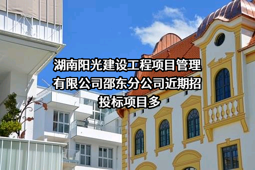 湖南阳光建设工程项目管理有限公司邵东分公司近期招投标项目多