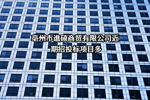 亳州市谯硕商贸有限公司近期招投标项目多