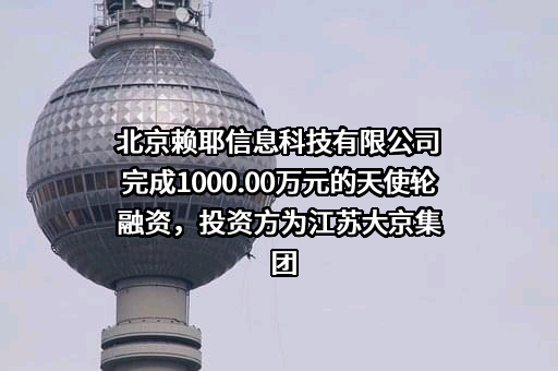 北京赖耶信息科技有限公司完成1000.00万元的天使轮融资，投资方为江苏大京集团