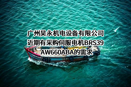 广州昊永机电设备有限公司近期有采购伺服电机BRS39AW660ABA的需求