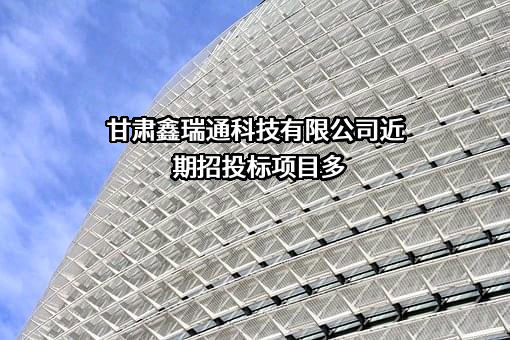 甘肃鑫瑞通科技有限公司近期招投标项目多