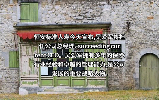 恒安标准人寿保险有限公司