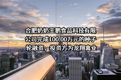 合肥奶奶王鹅食品科技有限公司完成100.00万元的种子轮融资，投资方为龙翔禽业