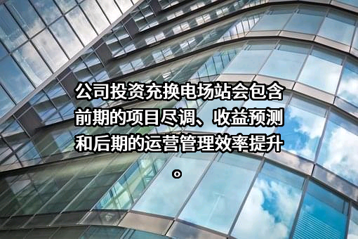 公司投资充换电场站会包含前期的项目尽调、收益预测和后期的运营管理效率提升。