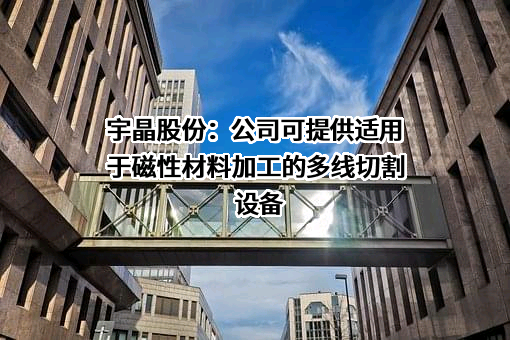 宇晶股份：公司可提供适用于磁性材料加工的多线切割设备