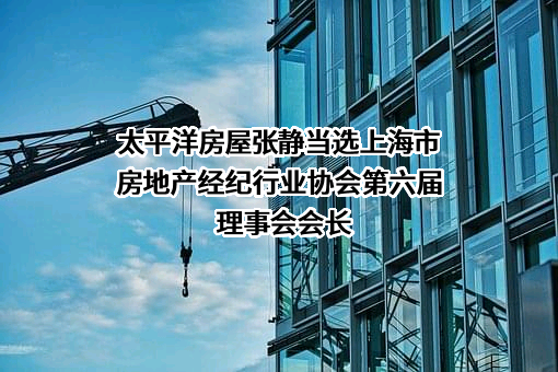 太平洋房屋张静当选上海市房地产经纪行业协会第六届理事会会长