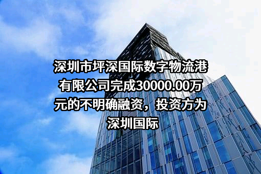 深圳市坪深国际数字物流港有限公司完成30000.00万元的不明确融资，投资方为深圳国际