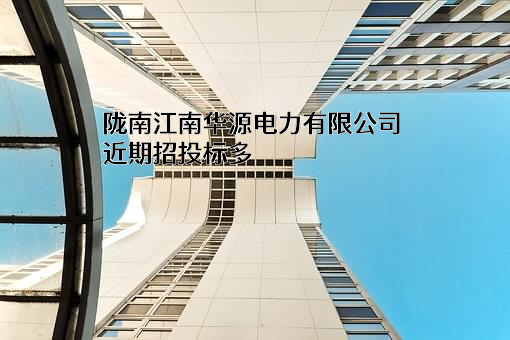 陇南江南华源电力有限公司近期招投标项目多
