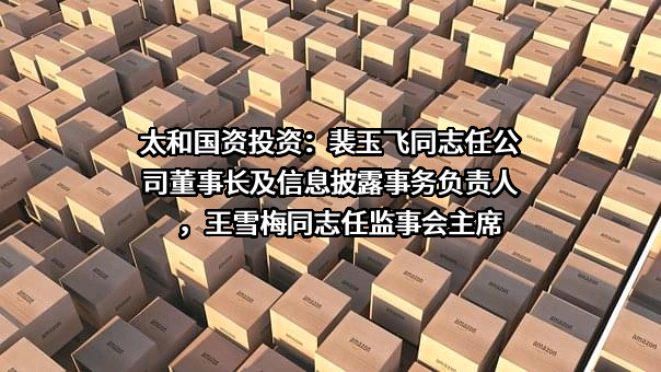 太和国资投资：裴玉飞同志任公司董事长及信息披露事务负责人，王雪梅同志任监事会主席