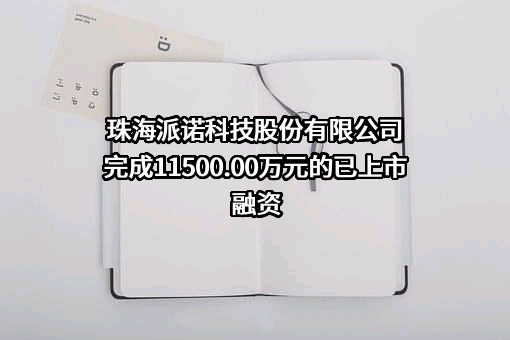 珠海派诺科技股份有限公司完成11500.00万元的已上市融资